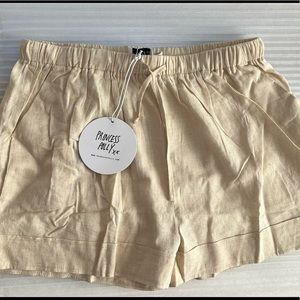 Princess Polly Beige Linen Shorts